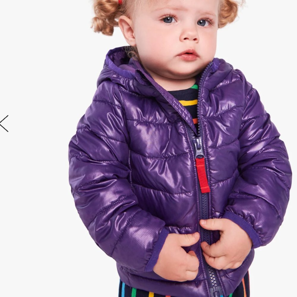 PRIMARY | Baby Lightweight Puffer Jacket in Purple | 12-18M